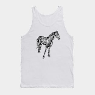 Doodle horse staring - light Tank Top